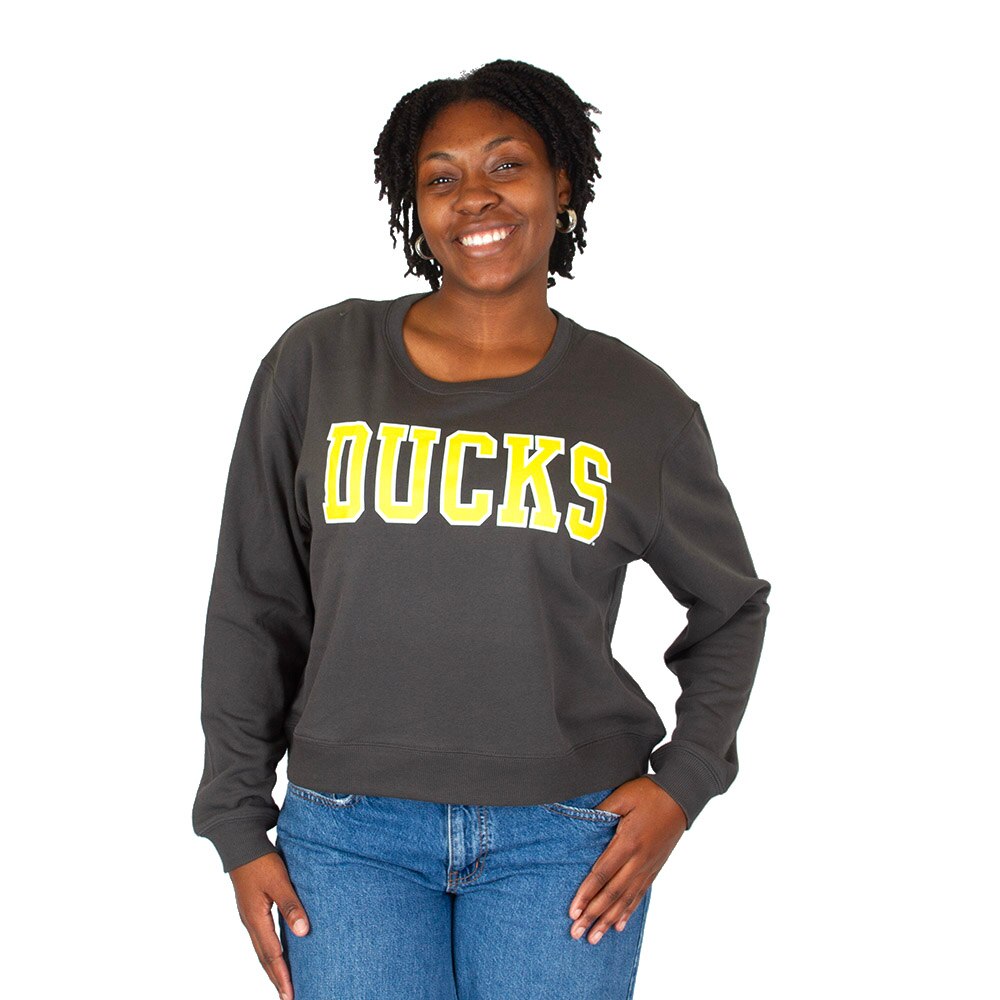 Ducks Spirit, Camp David, Black, Pullover, Cotton Blend, Women, Carbon, Sweatshirt, 1014277